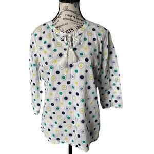 Talbots Polka Dot Cotton Blouse